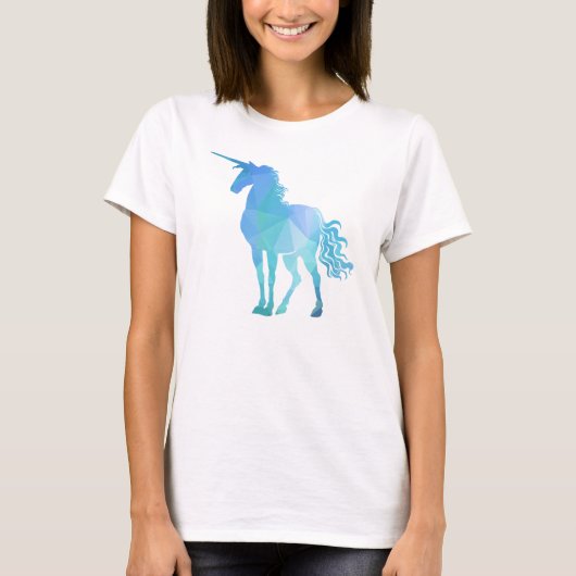 魔法の多角形のユニコーンのデザイン Tシャツ (正面)