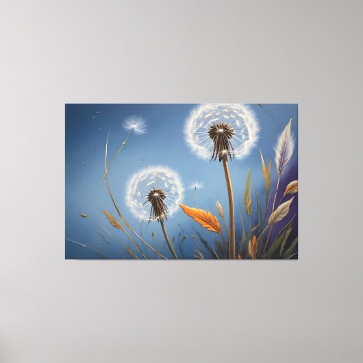 魔法の夜のタンポポAIアート絵画 キャンバスプリント (正面)