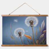 魔法の夜のタンポポAIアート絵画 吊り下げ型タペストリー (正面)