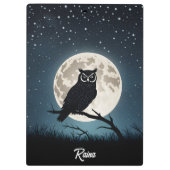 魔法の夜のフクロウ クリップボード (裏面)