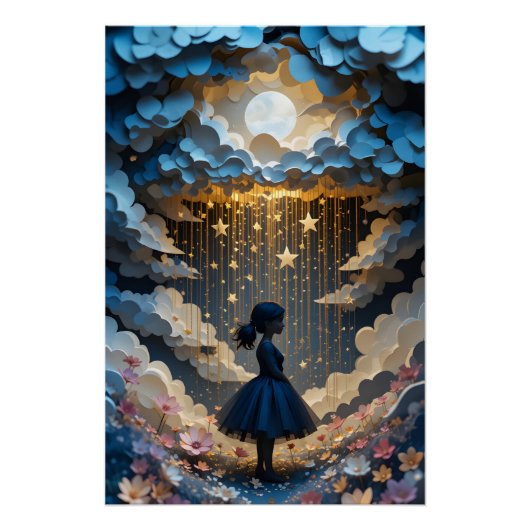 魔法の夜のペーパークラフトシーン ポスター (正面)