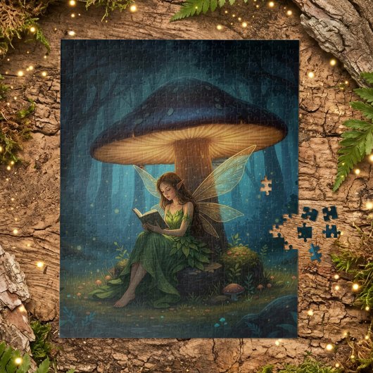 魔法の夜の妖精が本を読む ジグソーパズル