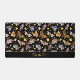 魔法の夜の蛾のフェイク金ゴールドグリッター開始名 デスクマット