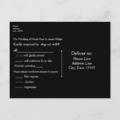 魔法の夜空のヤシの木とストリングライト インビテーションポストカード (裏面)