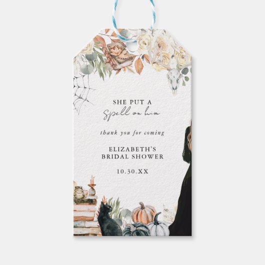 魔法の夜 | ハロウィン ブライダルシャワー ギフトタグ (正面)