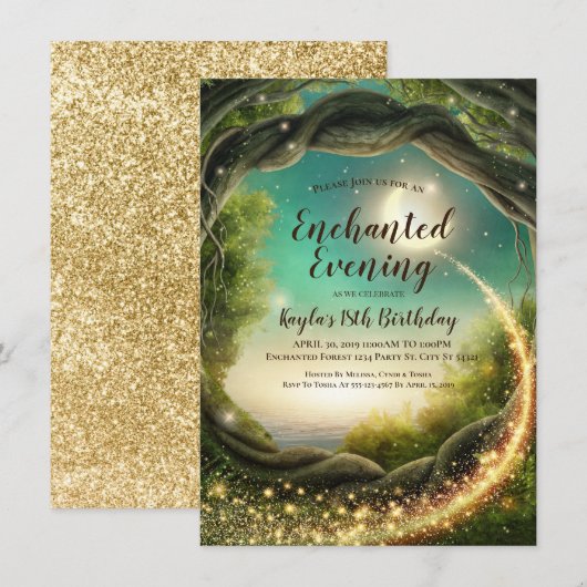 魔法の夜、輝く招待状 招待状 (正面/裏面)