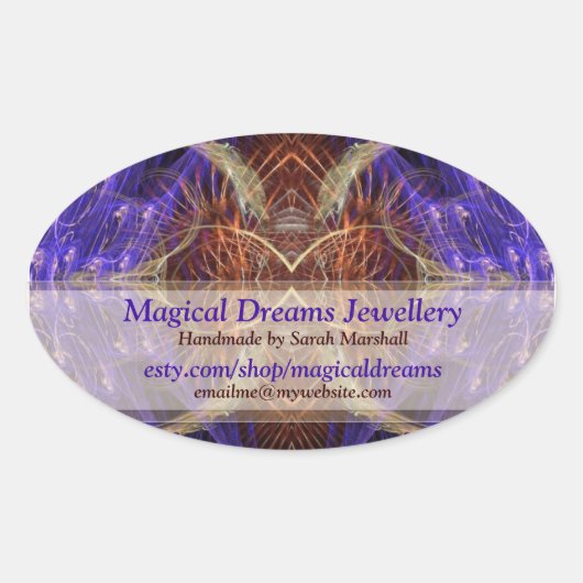 魔法の夢のショップ芸術的ラベルシール 楕円形シール (正面)