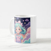 魔法の夢の女の子マグカップ – かわいいパステルCマグカップ, 11オンス コーヒーマグカップ (正面左)