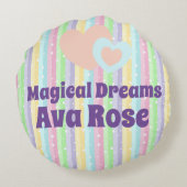 魔法の夢ユニコーンチャイルドキッズ子供部屋 ラウンドクッション (裏面)