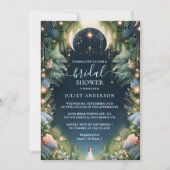 魔法の夢神秘的な星と月のブライダルシャワー 招待状 (正面)
