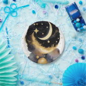 魔法の天の赤ちゃんシャワームーンスターズテーマ ペーパープレート (パーティー)