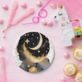 魔法の天の赤ちゃんシャワームーンスターズテーマ ペーパープレート (パーティー)