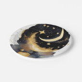 魔法の天の赤ちゃんシャワームーンスターズテーマ ペーパープレート (アングル)