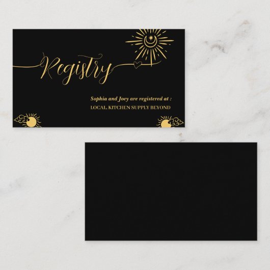 魔法の天体ウェディングシャワーギフト登録簿 エンクロージャーカード (正面/裏面)