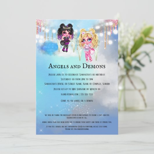 魔法の天使の悪魔の神話のテーマパーティー 招待状 (スタンド正面)