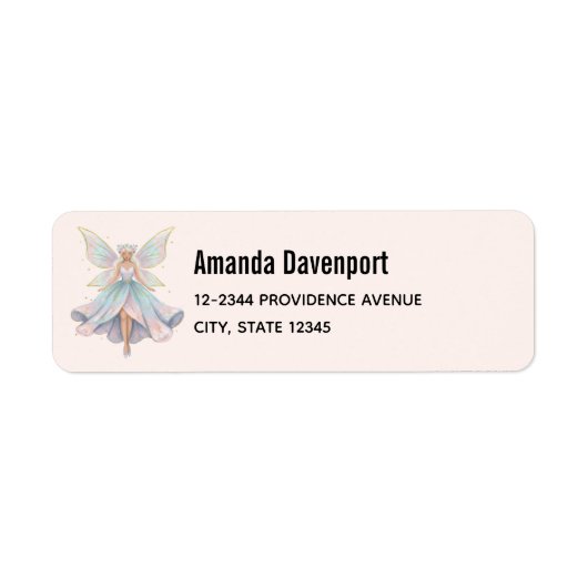 魔法の天使フェアリーパステルカラー住所 ラベル (正面)