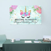 魔法の女の子のユニコーンの誕生会 横断幕 (トレードショー)