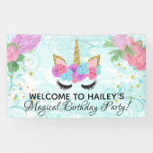 魔法の女の子のユニコーンの誕生会 横断幕 (横)