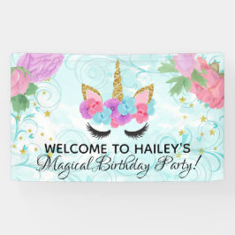 魔法の女の子のユニコーンの誕生会 横断幕