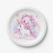 魔法の女の子乗りユニコーン |アニ日本のメ ペーパープレート (正面)