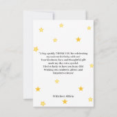 魔法の女の子最初のかわいいピンクのユニコーン誕生日 サンキューカード (裏面)