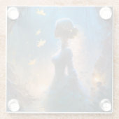 魔法の女性インウォーターファンタジーアート ガラスコースター (裏面)