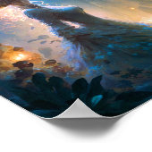 魔法の女性インウォーターファンタジーアート ポスター (角)