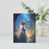 魔法の女性インウォーターファンタジーアート ポストカード (スタンド正面)