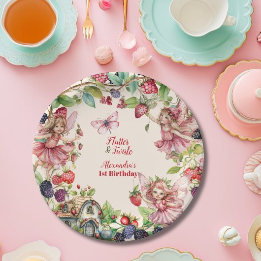 魔法の妖精いちご園ピクシー1st誕生日 ペーパープレート