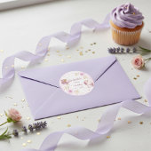 魔法の妖精とユニコーンの女の子の誕生日パーティー ラウンドシール