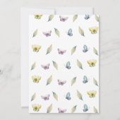 魔法の妖精と蝶の女の子の誕生日パーティー 招待状 (裏面)