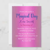 魔法の妖精と蝶ピンクフローラ誕生日 招待状 (裏面)