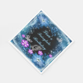 魔法の妖精と蝶ブルーフローラ誕生日 スタンダードランチョンナプキン (角)