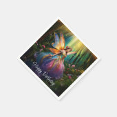 魔法の妖精に魅了された森のハッピーバースデー スタンダードカクテルナプキン (角)