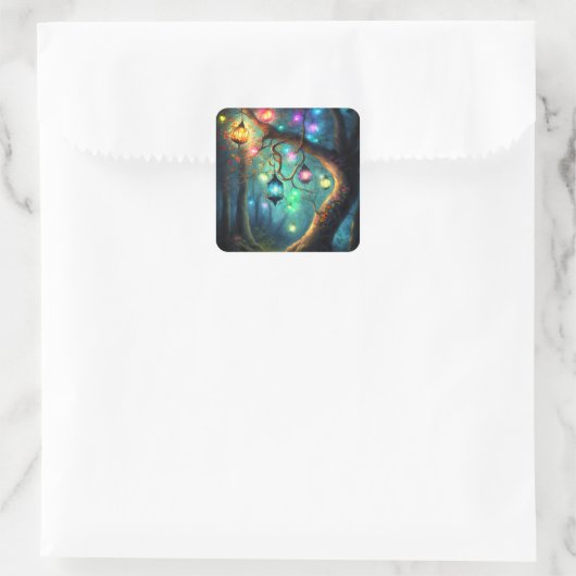 魔法の妖精に魅了された森のファンタジーピクシーの塵 スクエアシール (バッグ)
