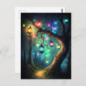 魔法の妖精に魅了された森のファンタジーピクシーの塵 ポストカード (正面/裏面)