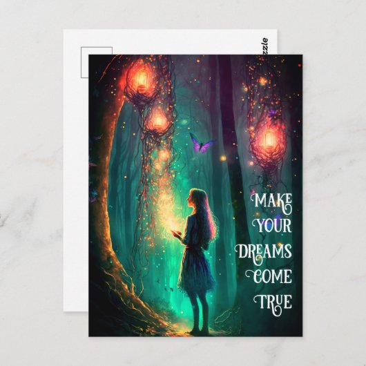 魔法の妖精に魅了された森のファンタジーピクシーの塵 ポストカード (正面/裏面)