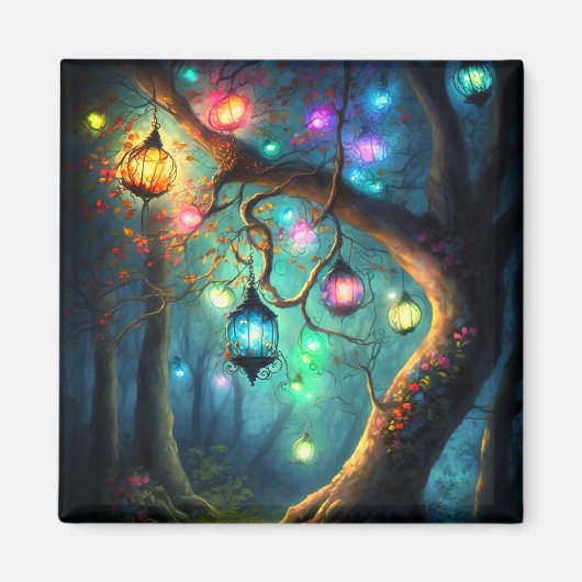 魔法の妖精に魅了された森のファンタジーピクシーの塵 マグネット (正面)