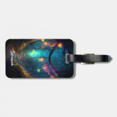 魔法の妖精に魅了された森のファンタジーピクシーの塵 ラゲッジタグ (裏面横)