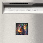 魔法の妖精に魅了された森のファンタジー蝶 マグネット (インサイチュ (食洗機))