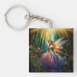 魔法の妖精に魅了された森 キーホルダー