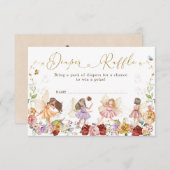 魔法の妖精のガーデンフラワーズベビーオムツラッフル エンクロージャーカード (正面/裏面)