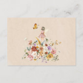 魔法の妖精のガーデンフラワーズベビーオムツラッフル エンクロージャーカード (裏面)