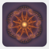 魔法の妖精のフラクタル神秘的パターン スクエアシール (正面)