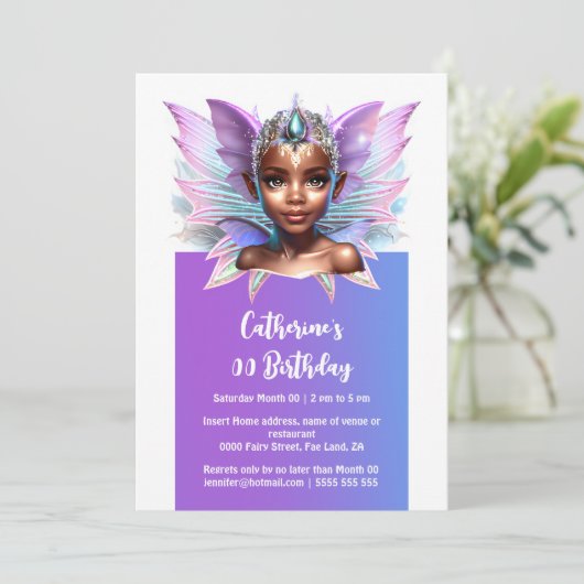 魔法の妖精のプリンセスメラニンの女の子の魔法の翼 招待状 (スタンド正面)
