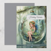 魔法の妖精のホリデーカード シーズンカード (正面/裏面)