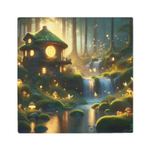 魔法の妖精の光と滝の夢