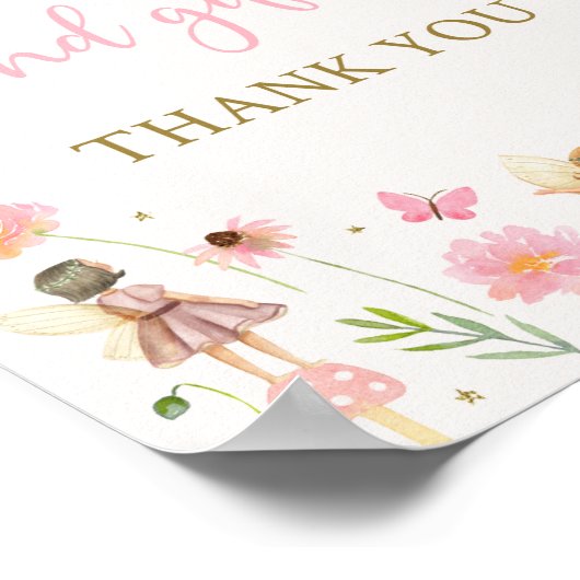 魔法の妖精の園フローラ誕生日ギフトサイン ポスター (角)