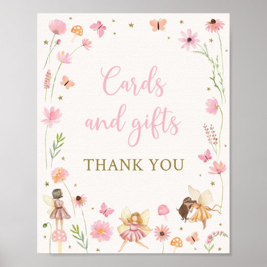 魔法の妖精の園フローラ誕生日ギフトサイン ポスター (正面)