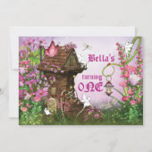 魔法の妖精の土地の誕生日パーティーの招待 招待状 (裏面)